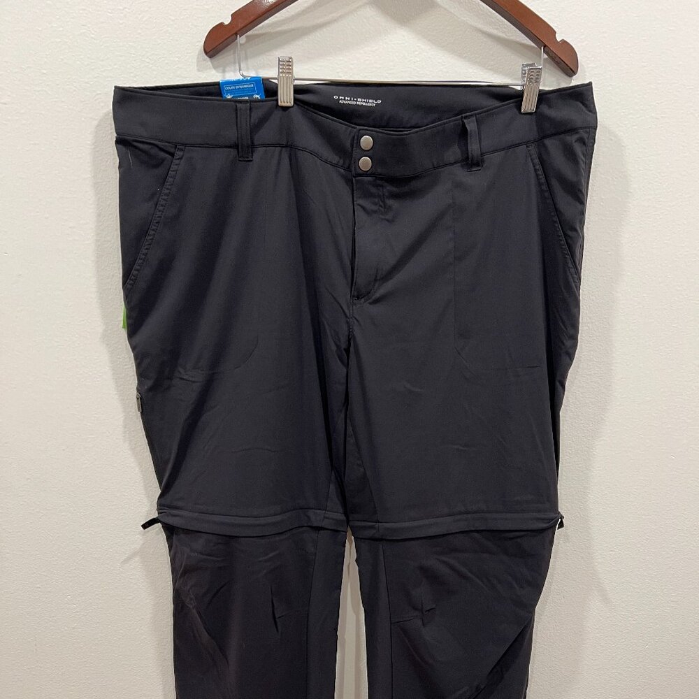 Columbia Convertible Hiking Pants, Black, Size 22 LONG